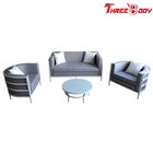 Sofá da mobília do jardim do lazer, tabela exterior do jardim do hotel e cadeiras de alumínio ajustados