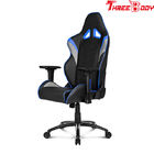 PU Leather X Racer Gaming Chair , Black And Blue Car Seat Computer Chair