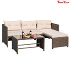 China 3 partes do sofá exterior secional da sala de estar do Rattan ajustam resistente UV do afastamento empresa