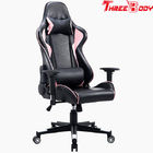 High Back Black And Pink Gaming Chair , Swivels 360 Degrees Pu Leather Office Chair