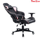High Back Black And Pink Gaming Chair , Swivels 360 Degrees Pu Leather Office Chair