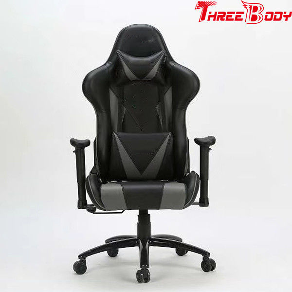 High Back Ergonomic Gaming Chair , Black And Gray Big And Tall Gaming Chair