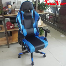 Sistema de apoio lombar preto e azul da cadeira de competência ergonômica do jogo de Seat