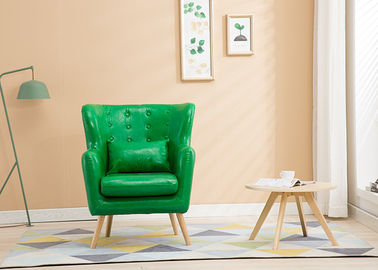 China Sofá do canto da tela dos pés da madeira maciça, um sofá da tela do verde de Seater para o hotel fábrica