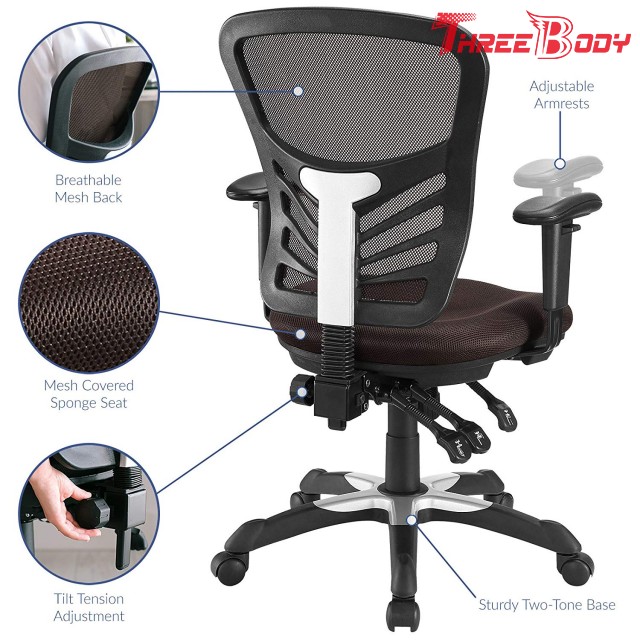 Cadeira preta ergonômica do escritório da malha da mobília home moderna da parte alta giro de 360 graus