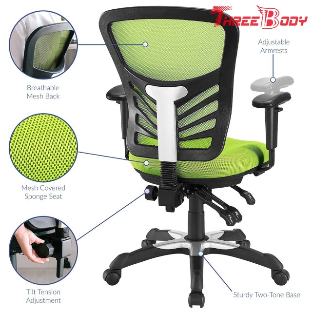 Cadeira ergonômica verde do escritório da malha, cadeira do back office da malha do jogo do computador