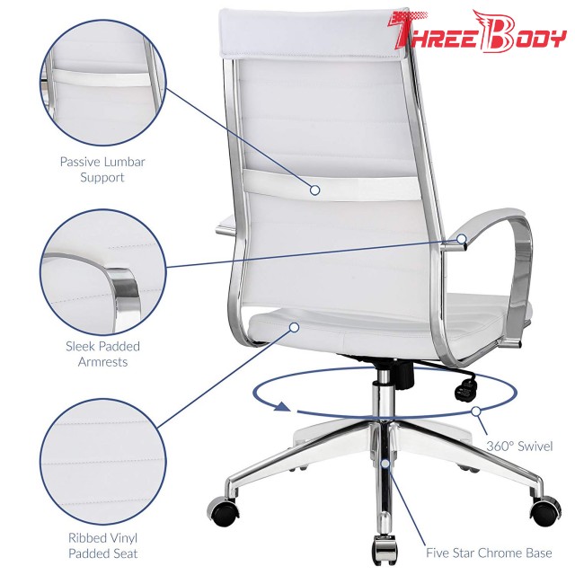 Cadeira branca do gabinete executivo da mobília home moderna de couro do plutônio para o funcionamento do estudo