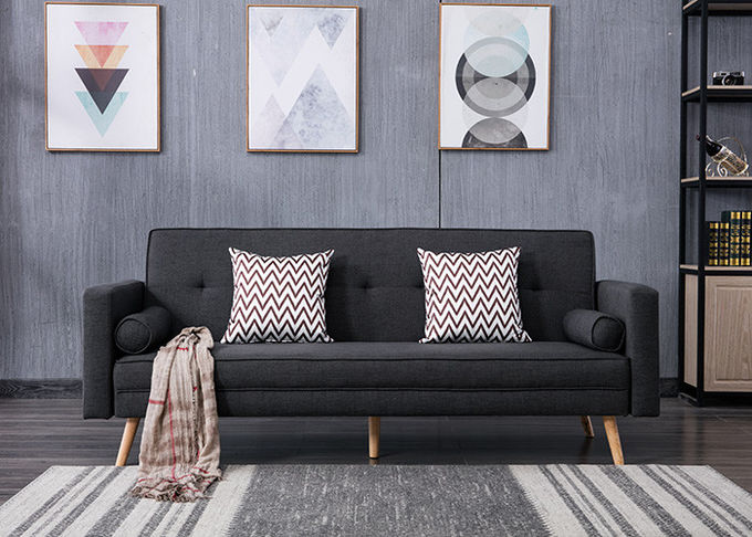 Sofá contemporâneo constante da tela de Seater da mobília dois do quarto na cor cinzenta preta