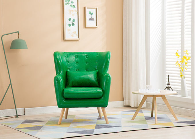 Sofá do canto da tela dos pés da madeira maciça, um sofá da tela do verde de Seater para o hotel