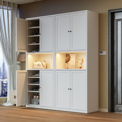 Armário de armazenamento de sapatos de aço à prova de poeira de grande capacidade de várias camadas para entrada de casa, porta exterior de casa, corredor de elevador